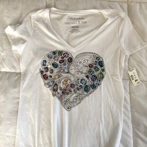 Cute “Bling” Pop Art Heart on Comfy Cotton Blend